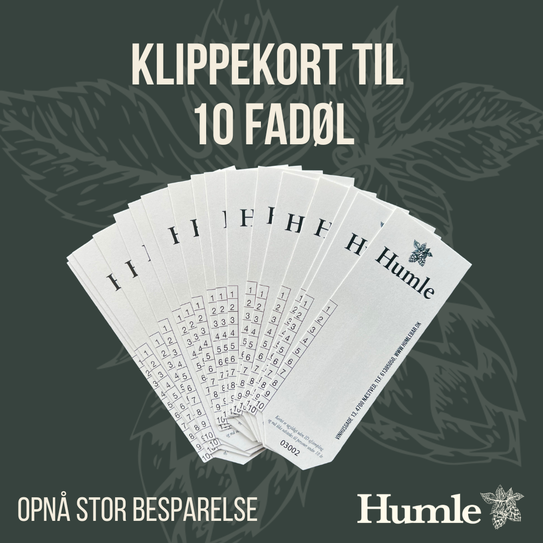 Fadøls klippekort til 10 fadøl